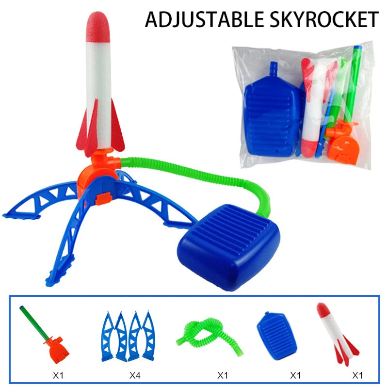 Lanceur de fusée à air comprimé à pédale pour extérieur, jouet fusée volante pour enfants, combinaison de saut, jeu de sport, cadeau pour enfants