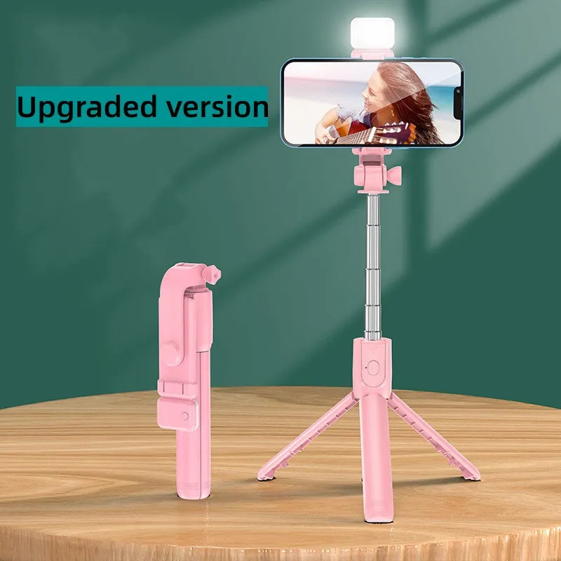 Perche Selfie Trépied Bluetooth avec Lumière LED & Télécommande Sans Fil pour iPhone et Android