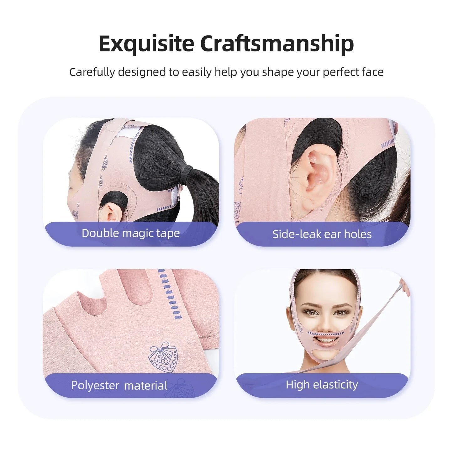 Bandage amincissant pour le visage, ceinture de lifting en V pour femmes, ceinture anti-rides, soins de beauté du visage