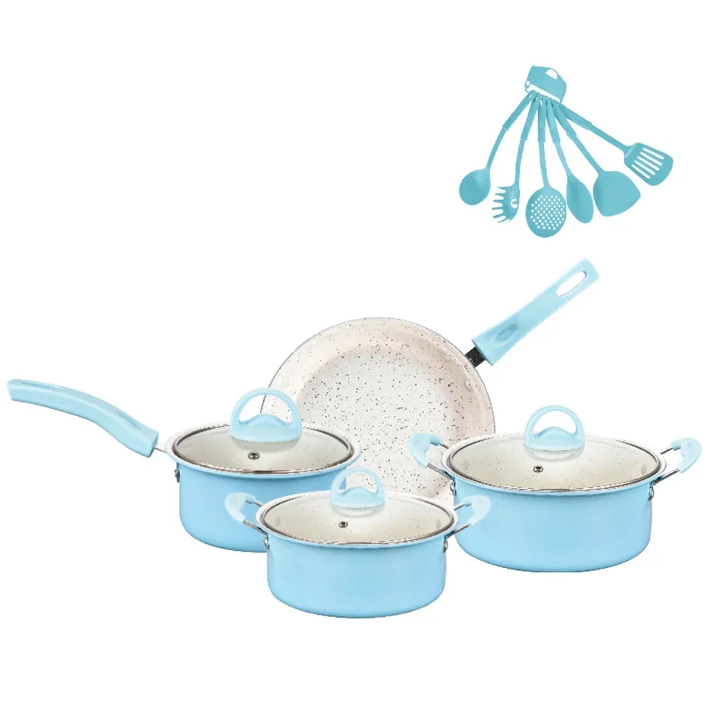 Ensemble de 13 casseroles et poêles antiadhésives, ustensiles de cuisine, casserole à lait, poêle à frire, ustensiles de cuisine, cadeaux pour amis et famille