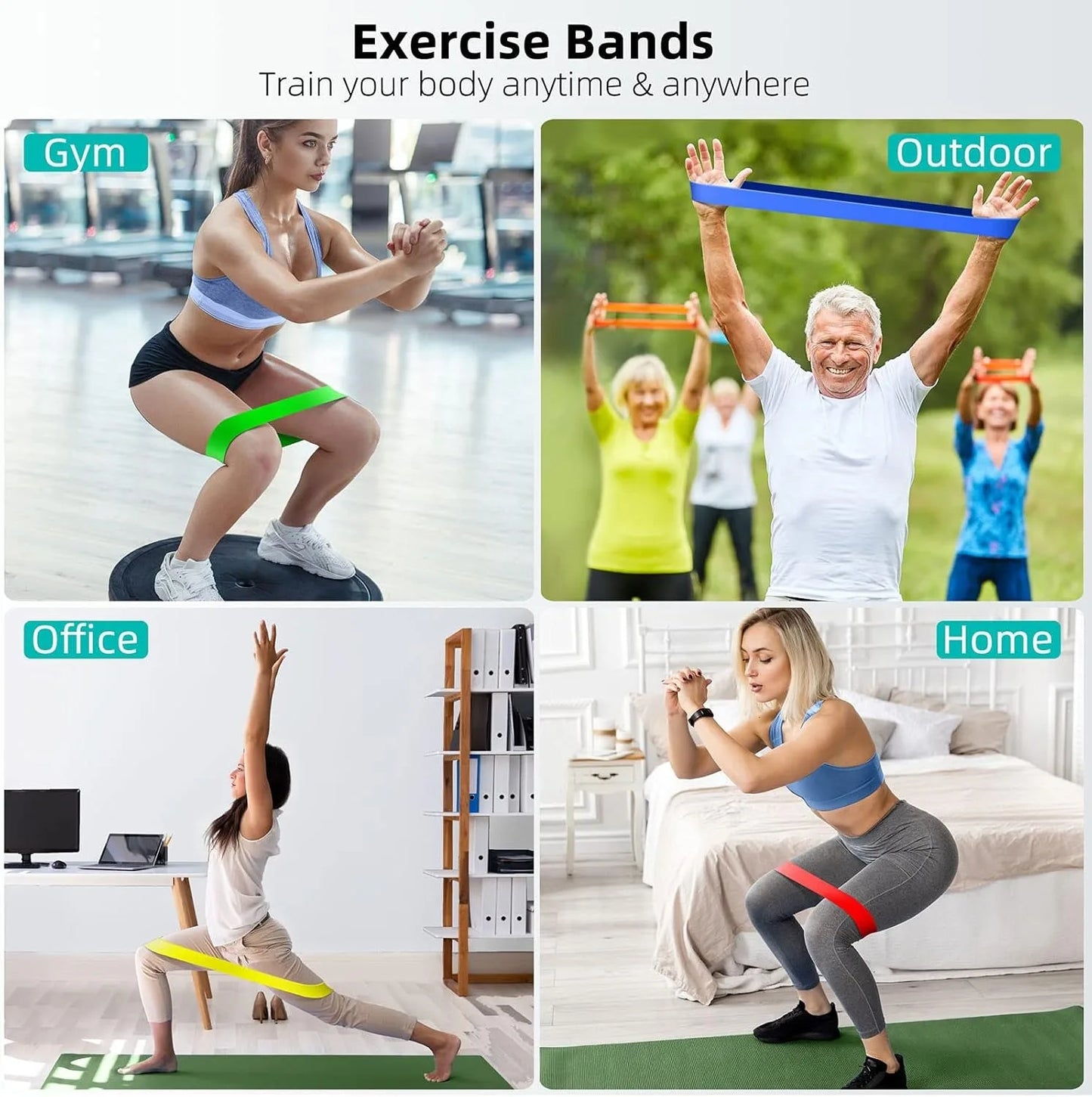 Bandes de résistance en TPE, ensemble de fitness, bandes en caoutchouc, entraînement de force, extenseur, équipement de gymnastique, yoga, boucle en caoutchouc élastique
