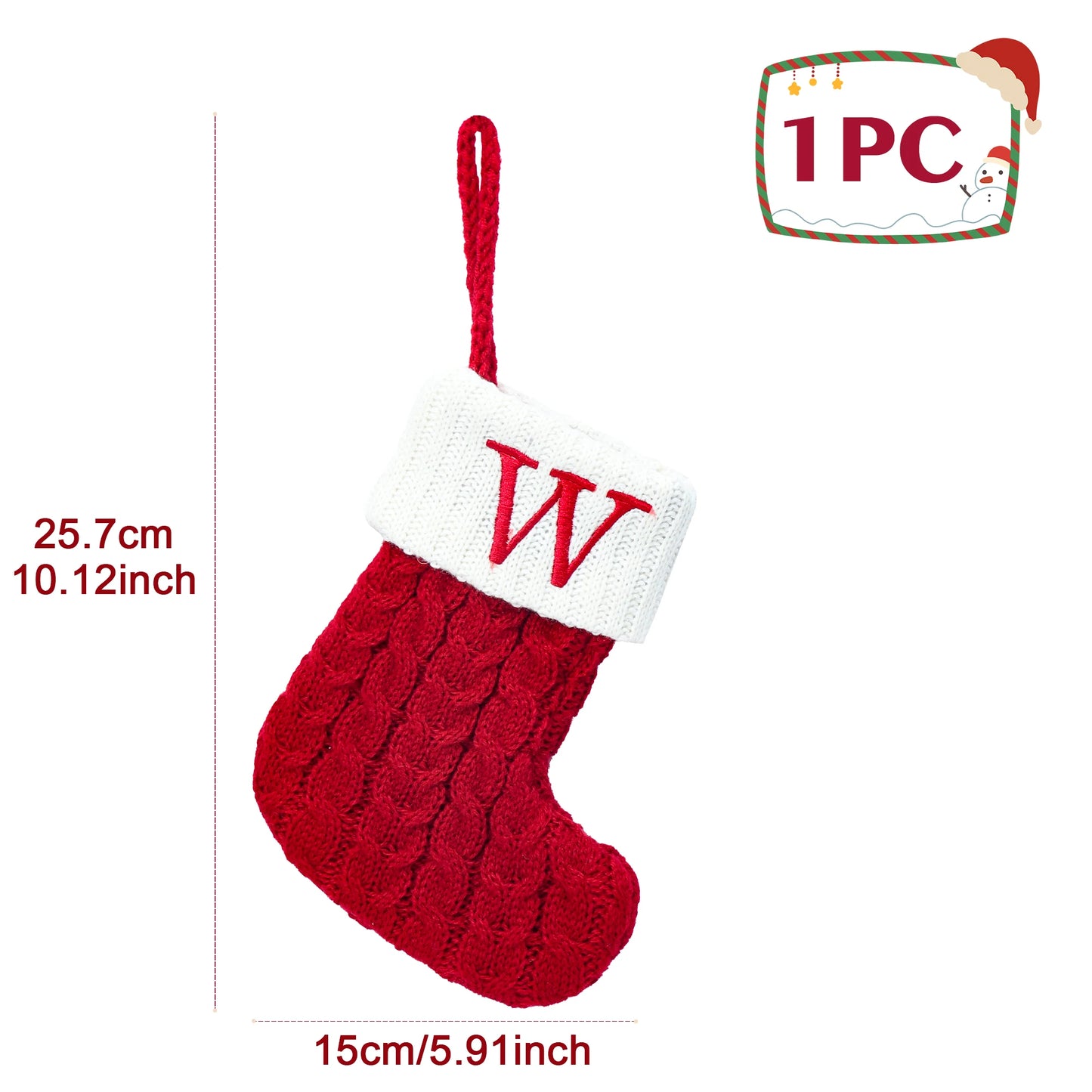 Chaussettes de Noël tricotées avec flocons de neige et lettres, décoration de Noël 2025 pour la maison, ornement pour sapin de Noël, cadeau pour Noël 2026