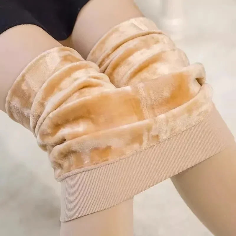 Nouveaux leggings thermiques épais d'hiver pour femmes, collants épais et extensibles en polaire, velours et laine, collants amincissants taille haute