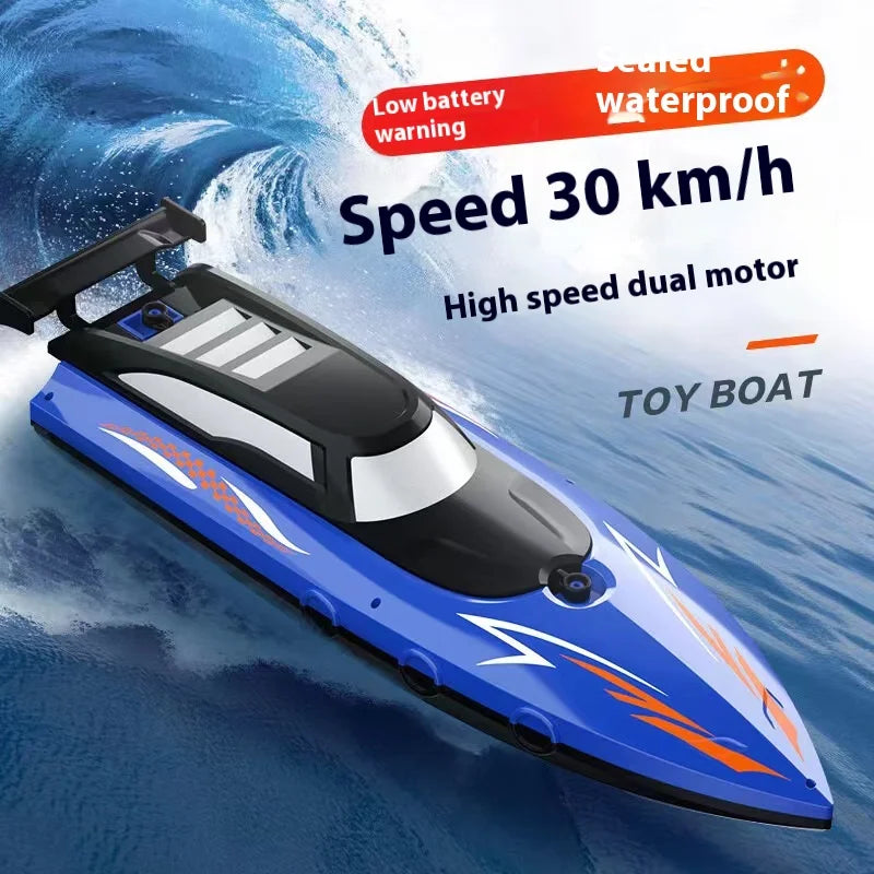 Bateau télécommandé transfrontalier, jouet électrique, chargement, bateau télécommandé 2,4 G, double spirale, pulpe, eau à grande vitesse, télécommande