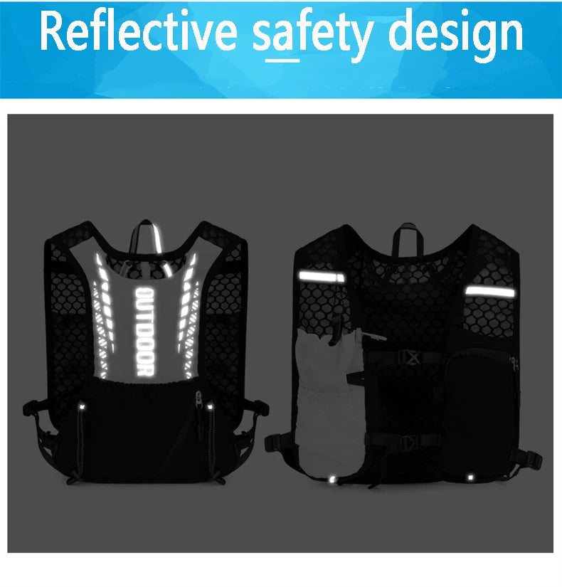 Gilet d'hydratation réfléchissant pour course à pied, sac à dos de cyclisme, sacs de vélo, sport de plein air, escalade, randonnée, VTT, vélo de route, sac à dos d'hydratation