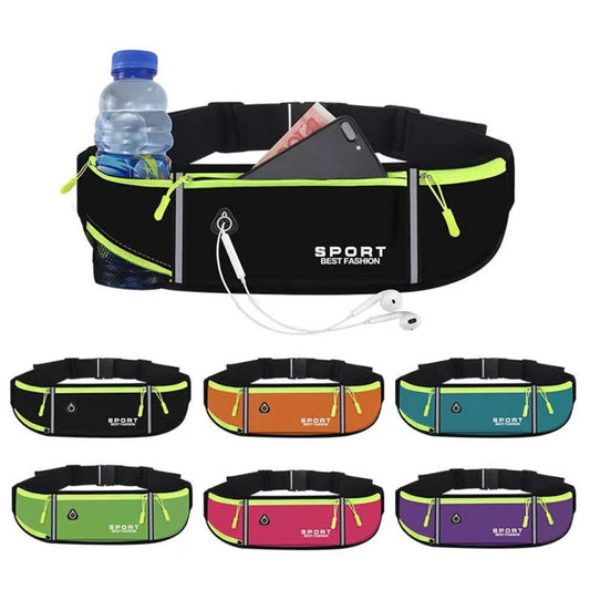 Sac banane de course, de marathon, de jogging, pour hommes et femmes, pour l'équitation en plein air, le fitness, avec bouteille d'eau, étanche, pour téléphone, ceinture de sport