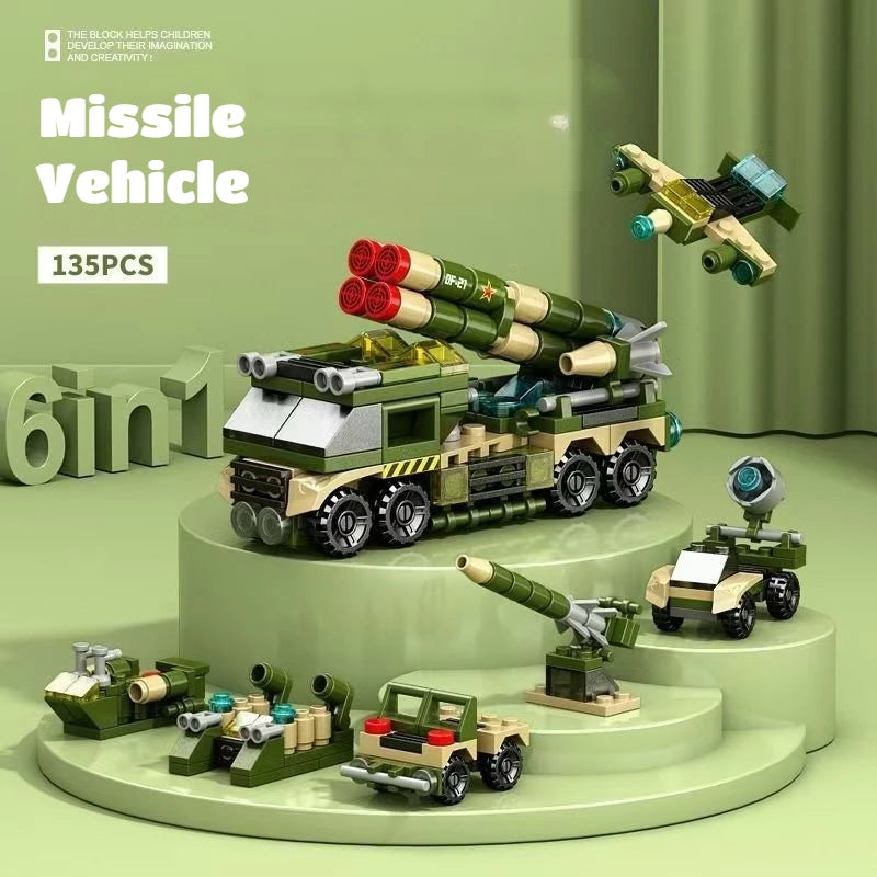 Puzzle Lego compatible avec char militaire, fusée, robot, dinosaure, véhicule blindé, avion de chasse, jouets d'assemblage pour garçons et enfants, cadeaux