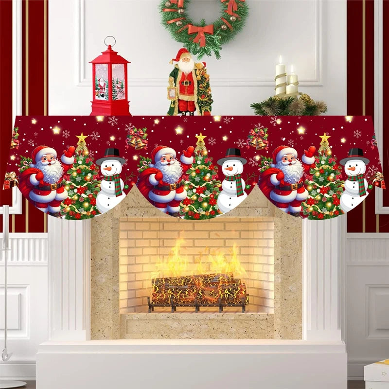 Décorations de Noël pour cheminée, écharpe, Père Noël, bonhomme de neige, nappe, décorations de Noël pour la maison, cadeaux de Noël 2025, Nouvel An 2026