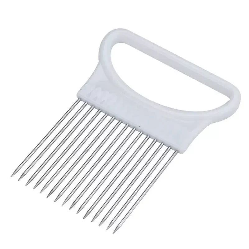 Tranchez les oignons sans effort avec ce coupe-oignon coloré en acier inoxydable pour pommes de terre et oignons