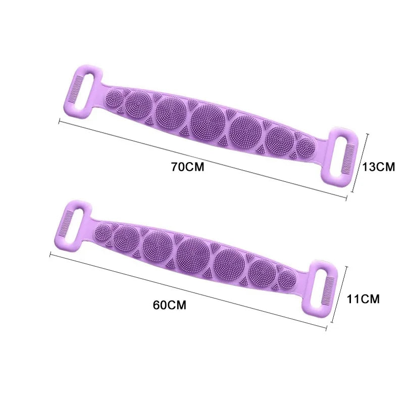 Éponge corporelle en silicone exfoliante pour le dos, massage et gommage, accessoire de bain complet, écologique et antidérapante pour la douche.