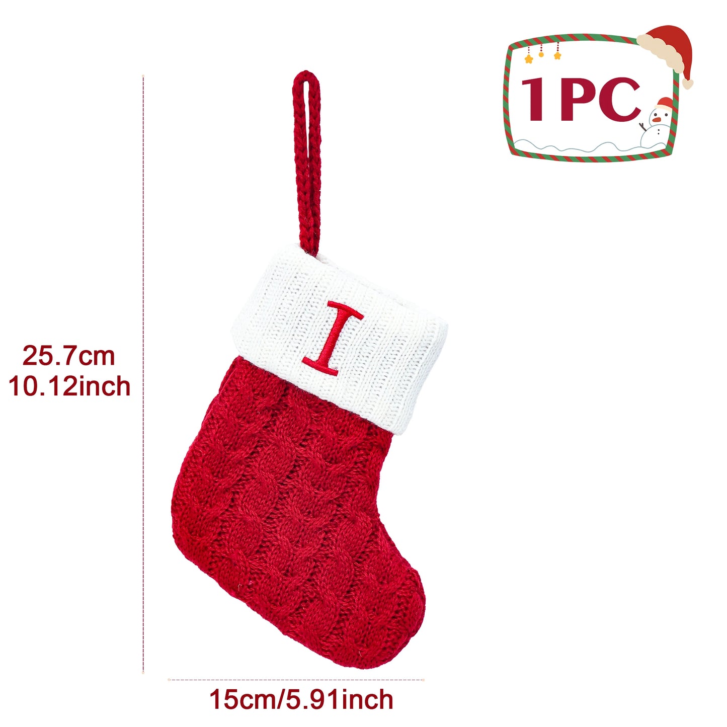 Chaussettes de Noël tricotées avec flocons de neige et lettres, décoration de Noël 2025 pour la maison, ornement pour sapin de Noël, cadeau pour Noël 2026