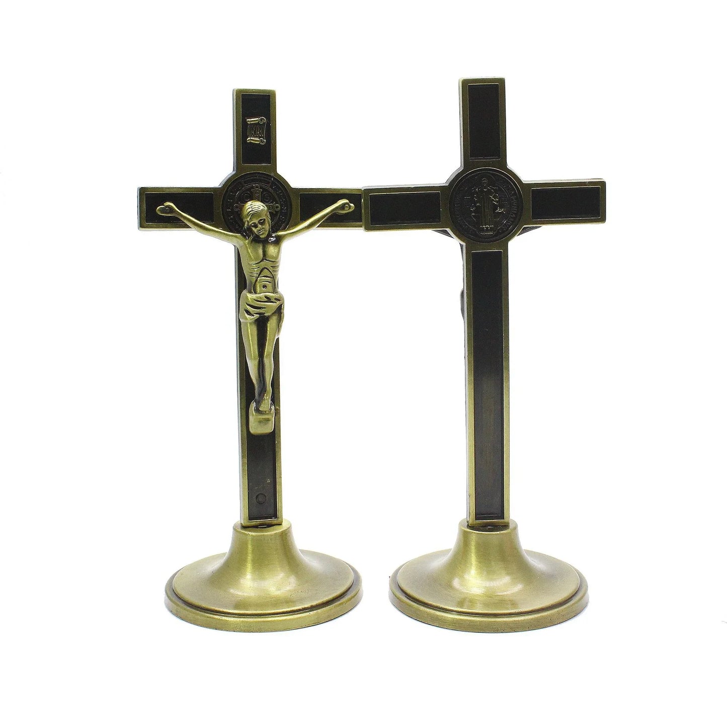 Croix crucifix (1 pièce) - Statuette du Christ catholique (Jésus) - Décoration religieuse pour église, voiture, maison ou chapelle