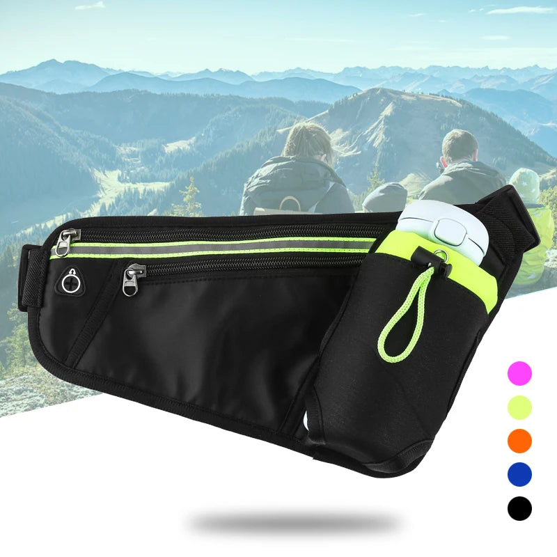 Sac banane d'hydratation pour course de marathon, sac banane de sport, triangle d'escalade, randonnée, gym, fitness, pochette banane avec bouteille d'eau