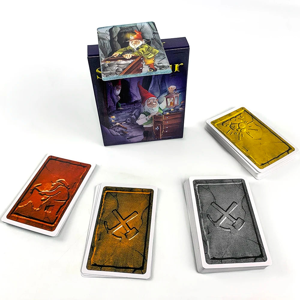 Board Game Cards Table Games Dwarf Gold Mine Digging Miner Board Game，English Version Cards Family Interactive Games Tools