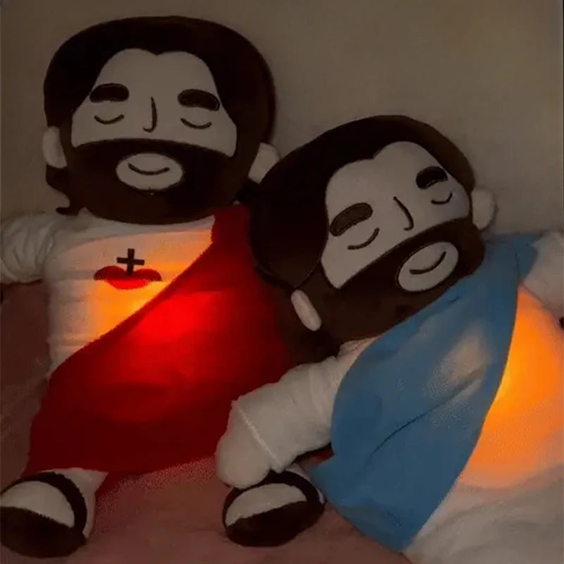 Soothing Breathing Jesus Plush Doll Ornaments Four-gear Adjustment Children Music Sleep Companion Christmas Toy Decoration Gifts