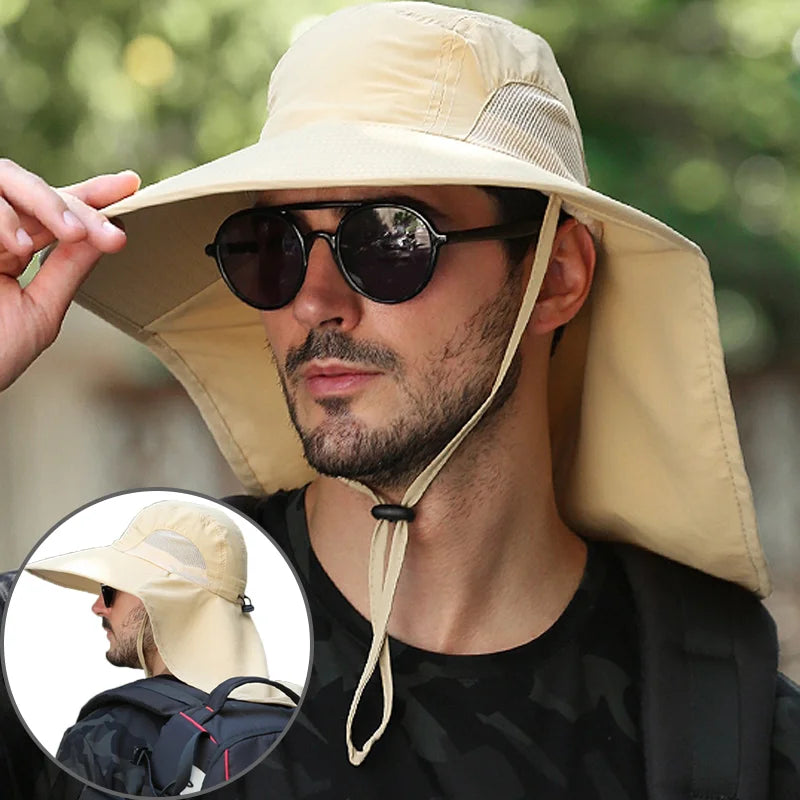 Chapeau de pêcheur, idéal pour se protéger du soleil, protection du cou super confortable, visière anti-UV .