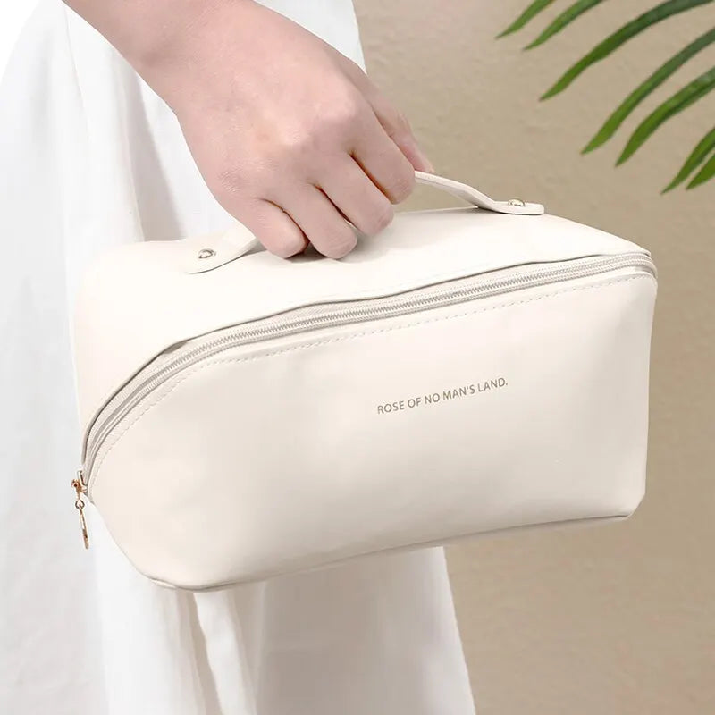 Sac à cosmétiques en PU, sac de rangement pour cosmétiques de grande capacité, pratique de voyage