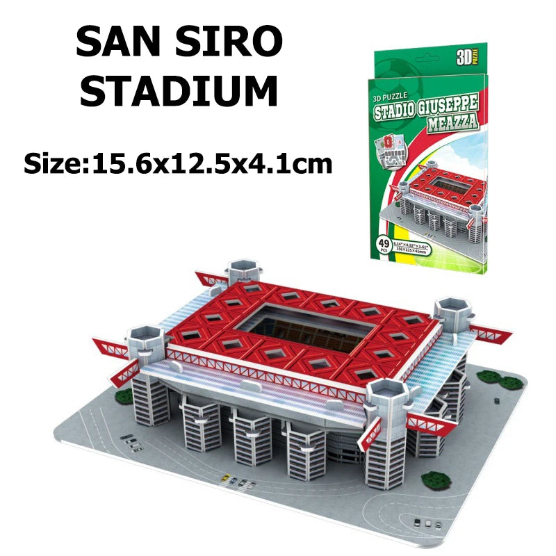 Terrain de football miniature 3D, puzzle à faire soi-même, stades de renommée mondiale, modèles de jeux de football, jouets périphériques, cadeaux d'anniversaire pour fans, DDJ