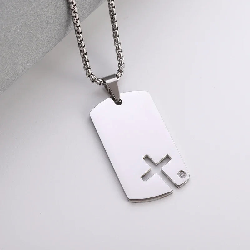 Collier pendentif croix de Saint Benoît Jésus pour hommes et femmes, amulette religieuse chrétienne catholique en acier inoxydable