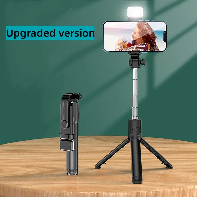 Perche Selfie Trépied Bluetooth avec Lumière LED & Télécommande Sans Fil pour iPhone et Android