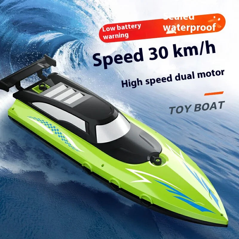 Bateau télécommandé transfrontalier, jouet électrique, chargement, bateau télécommandé 2,4 G, double spirale, pulpe, eau à grande vitesse, télécommande