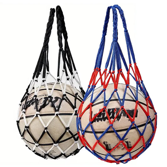 Sac de filet de basket-ball en filet tissé épais, sac de rangement de basket-ball en nylon durable, sac de filet d'entraînement pour toutes sortes de balles