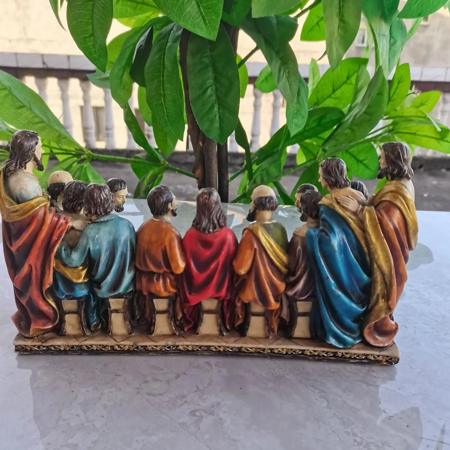 Statue décorative en résine de la Cène de Jésus et des 12 disciples pour décoration de salon, chambre à coucher, cadeau religieux