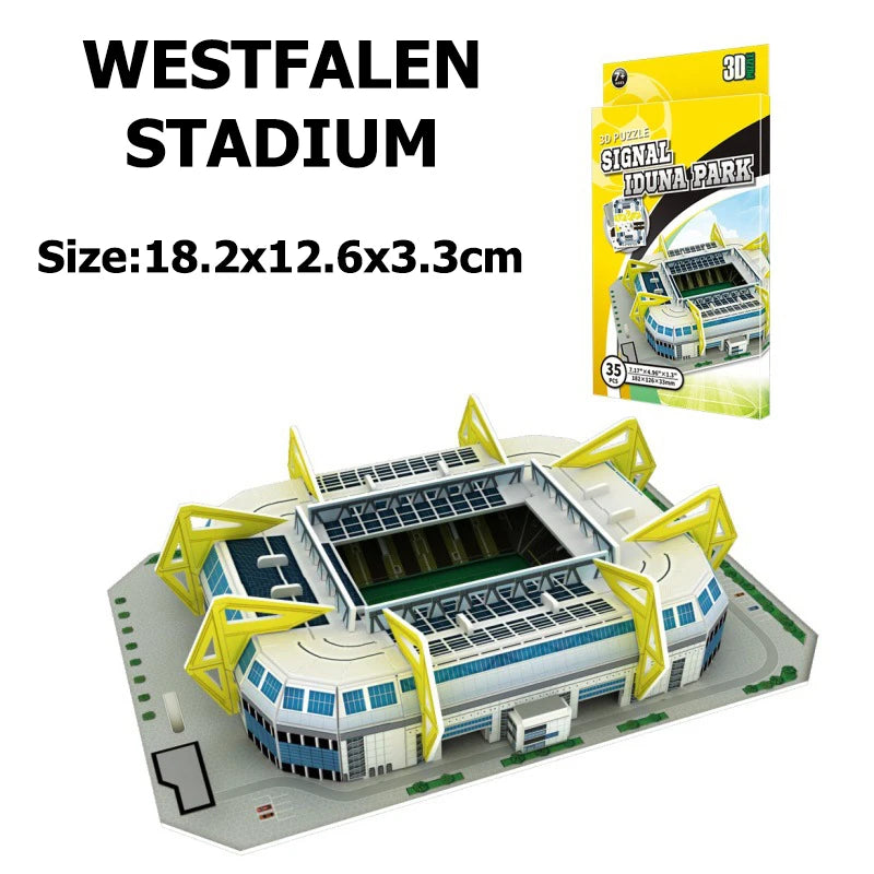 Terrain de football miniature 3D, puzzle à faire soi-même, stades de renommée mondiale, modèles de jeux de football, jouets périphériques, cadeaux d'anniversaire pour fans, DDJ