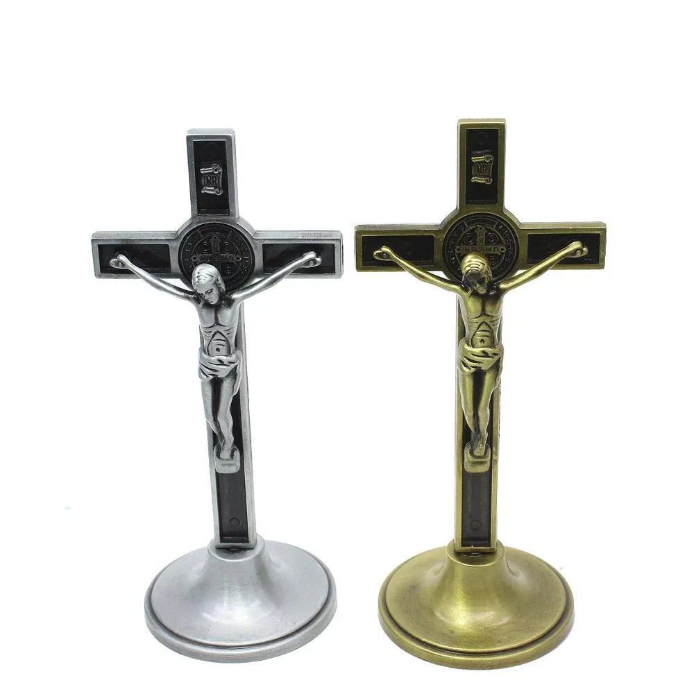 Croix crucifix (1 pièce) - Statuette du Christ catholique (Jésus) - Décoration religieuse pour église, voiture, maison ou chapelle