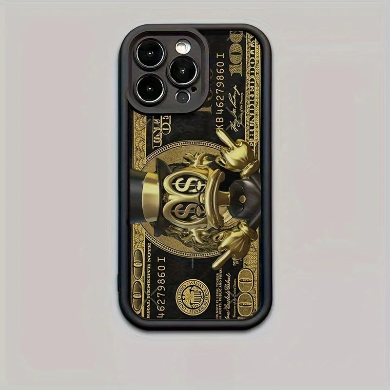 Coque de téléphone souple en TPU avec motif dollar américain pour iPhone 17 Air 16E 16 15 14 13 12 11 Pro Max X XR XS Max 7 8 Plus