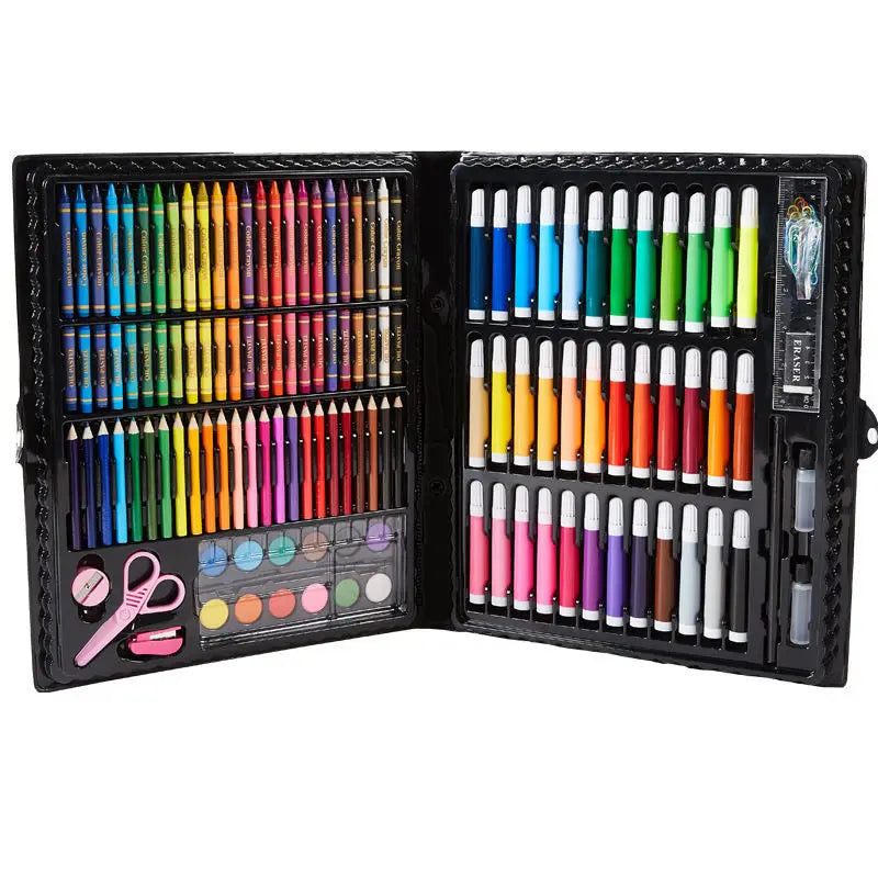 Ensemble complet de pinceaux pour enfants, 42/68/86/150/168/208 pièces, crayons aquarelle avec planche à dessin, fournitures artistiques pour enfants, cadeaux