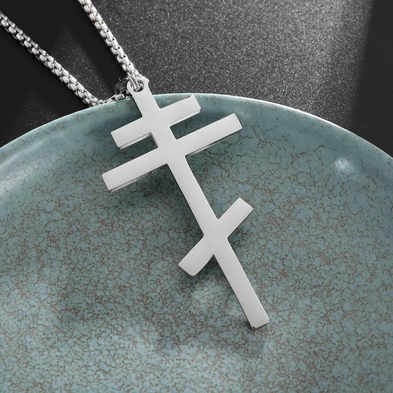 Collier pendentif croix de Saint Benoît Jésus pour hommes et femmes, amulette religieuse chrétienne catholique en acier inoxydable
