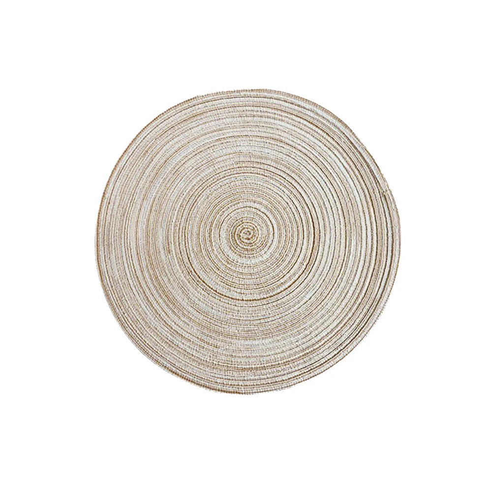 Lot de 6 sets de table ronds en ramie tissée, antidérapants, pour table à manger, pour la cuisine, les boissons et les bols