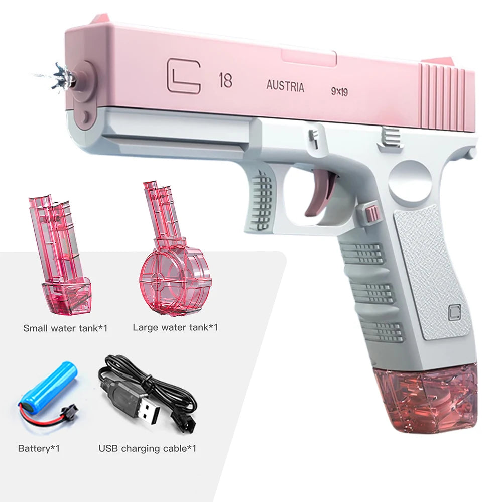 Pistolet à eau électrique M416, jouet de tir entièrement automatique, idéal pour l'été, la plage ou l'extérieur, idéal pour enfants, garçons et filles, cadeau idéa