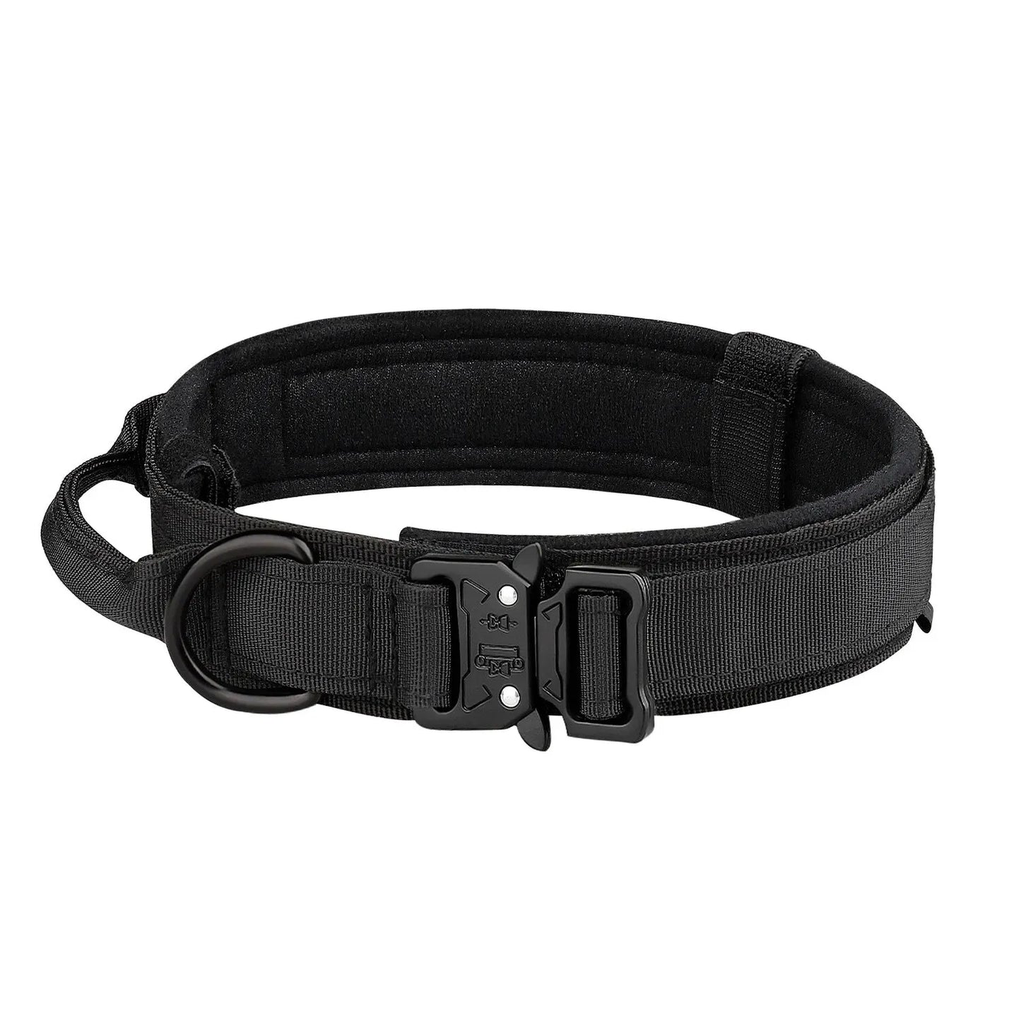 Collier tactique d'extérieur pour chien avec boucle en métal et nylon respirant, collier de dressage pour chien de taille moyenne et grande