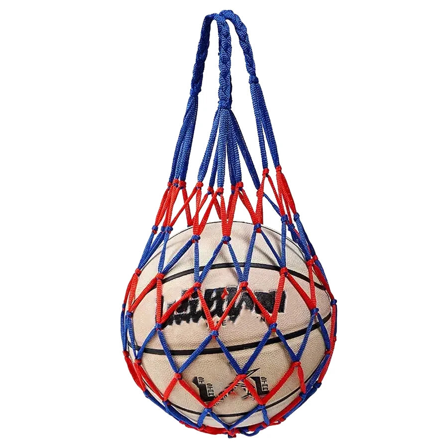 Sac de filet de basket-ball en filet tissé épais, sac de rangement de basket-ball en nylon durable, sac de filet d'entraînement pour toutes sortes de balles