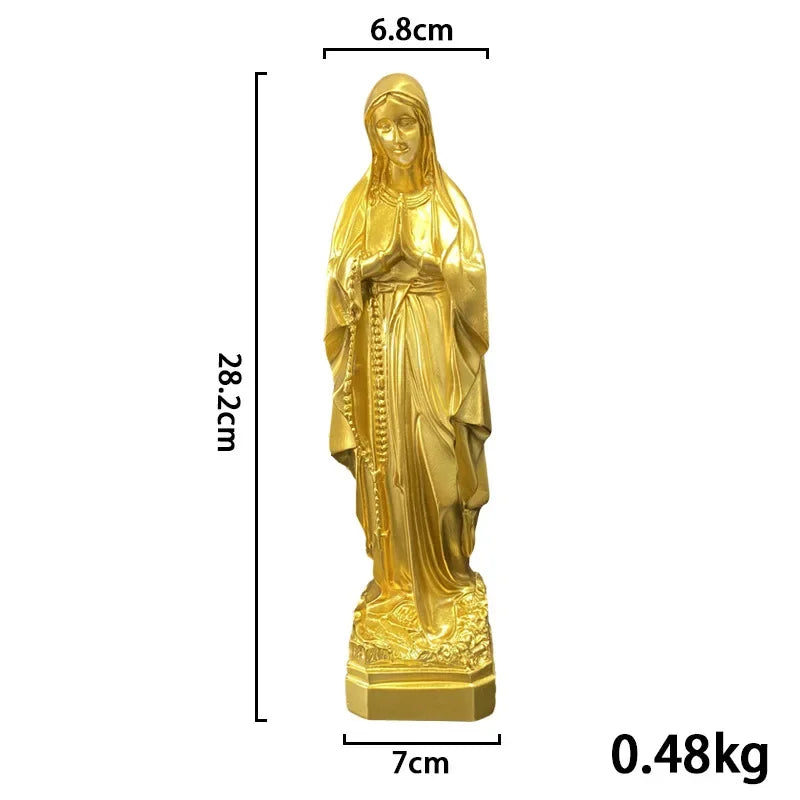 Statue de la Vierge Marie, religieuse catholique, Notre-Dame de Lourdes, statue de la Mère de Dieu, figurines en résine, décoration de bureau, Jésus