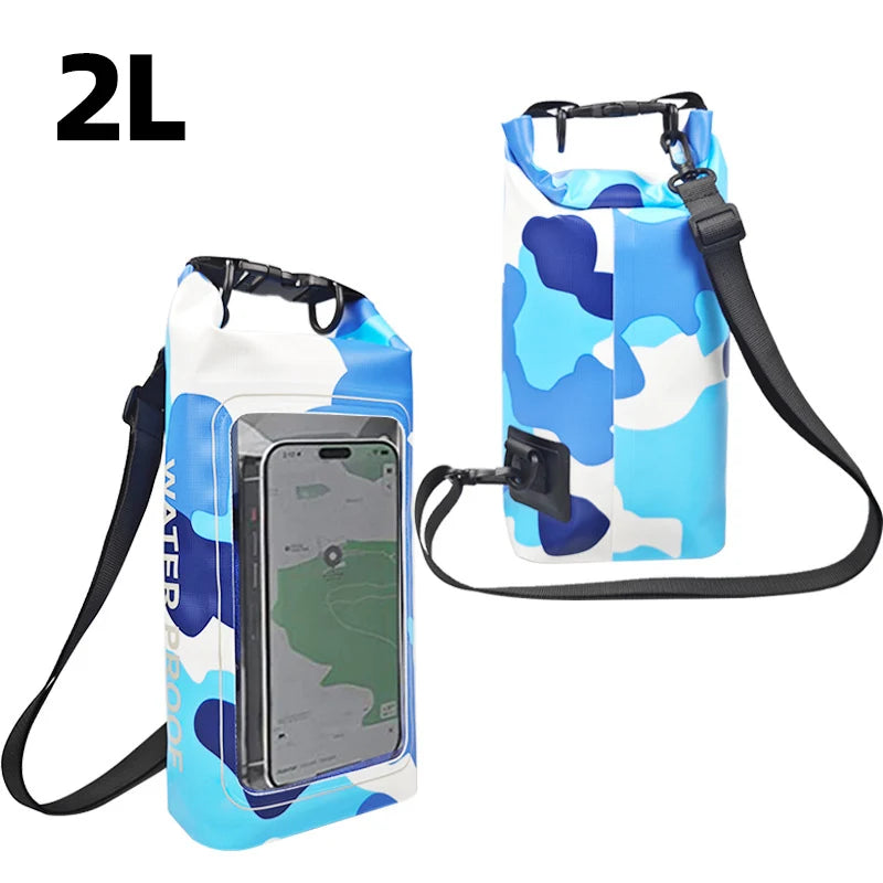 Sac étanche 2 L avec écran tactile pour randonnée, rafting, surf, kayak, sports de plein air, équipement de camping, XA394Q