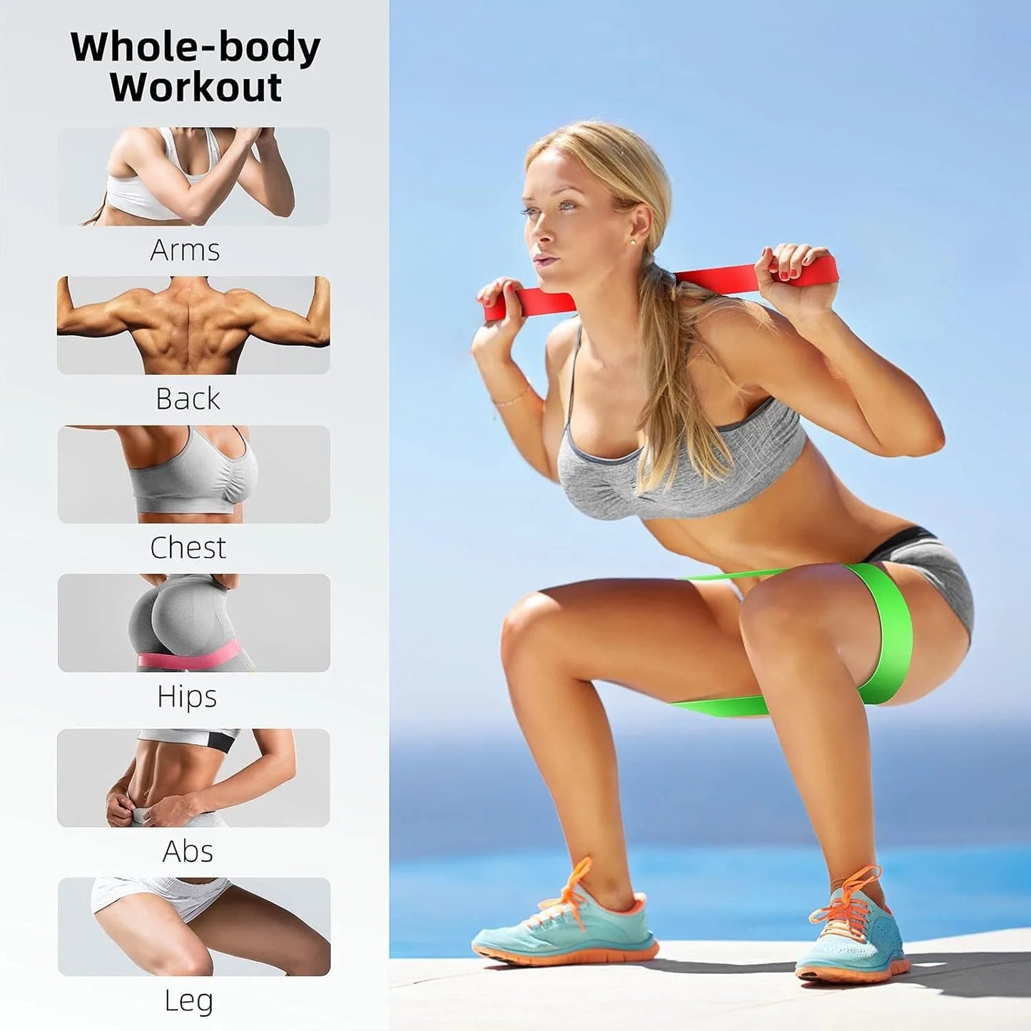 Bandes de résistance en TPE, ensemble de fitness, bandes en caoutchouc, entraînement de force, extenseur, équipement de gymnastique, yoga, boucle en caoutchouc élastique