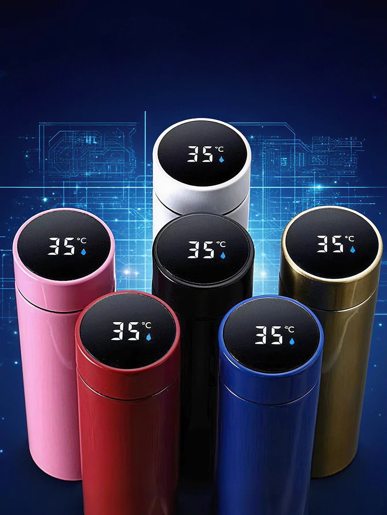 500ML Temperature Display Thermos Cup Stainless Steel Divided Thermos Bottle Outdoor Vacuum Insulated Cup Father's Day Gift