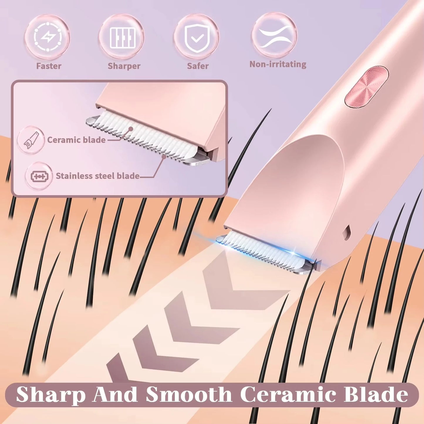 Rasoir électrique rechargeable étanche 2025, mini tondeuse bikini pour femmes, épilateur corporel double tête
