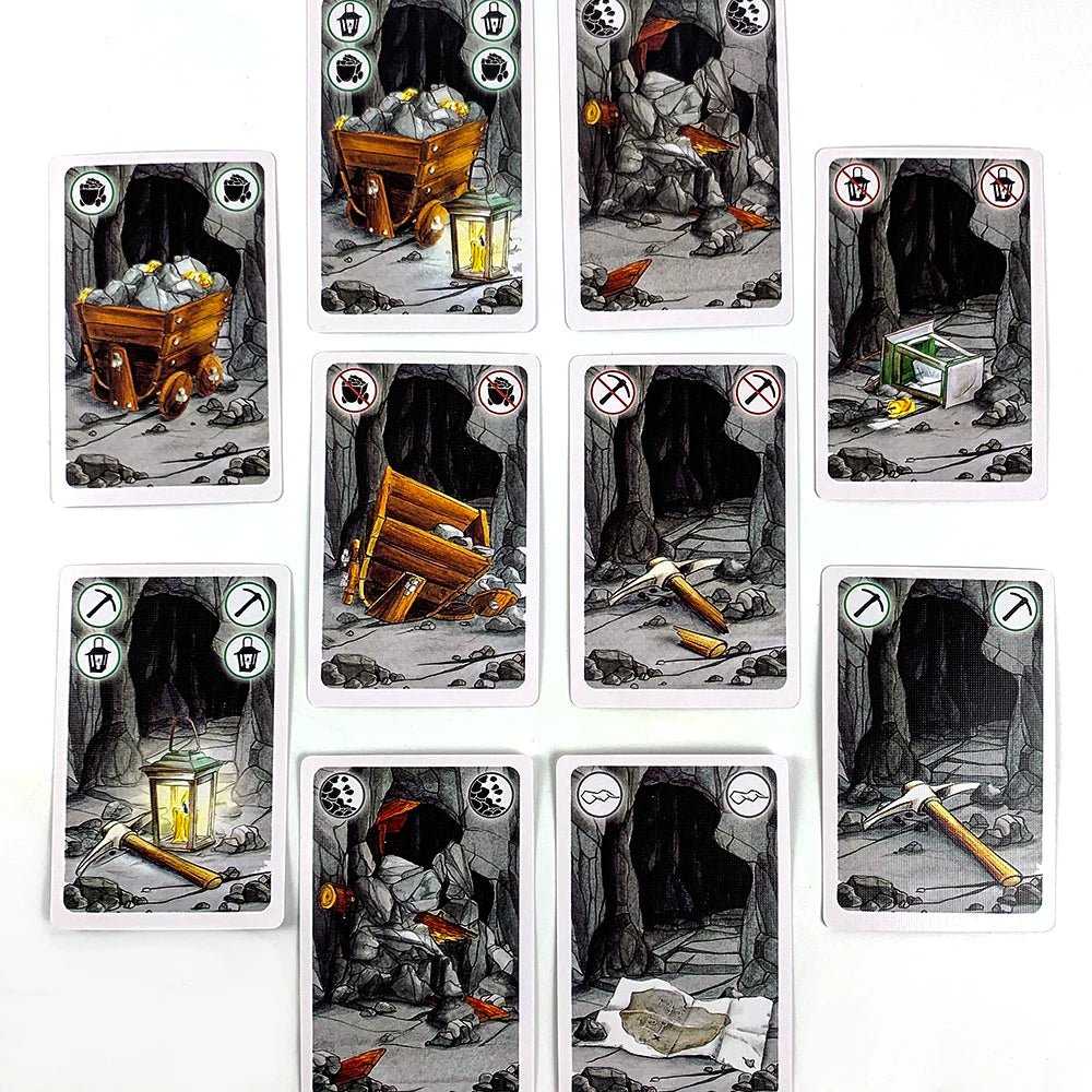 Board Game Cards Table Games Dwarf Gold Mine Digging Miner Board Game，English Version Cards Family Interactive Games Tools