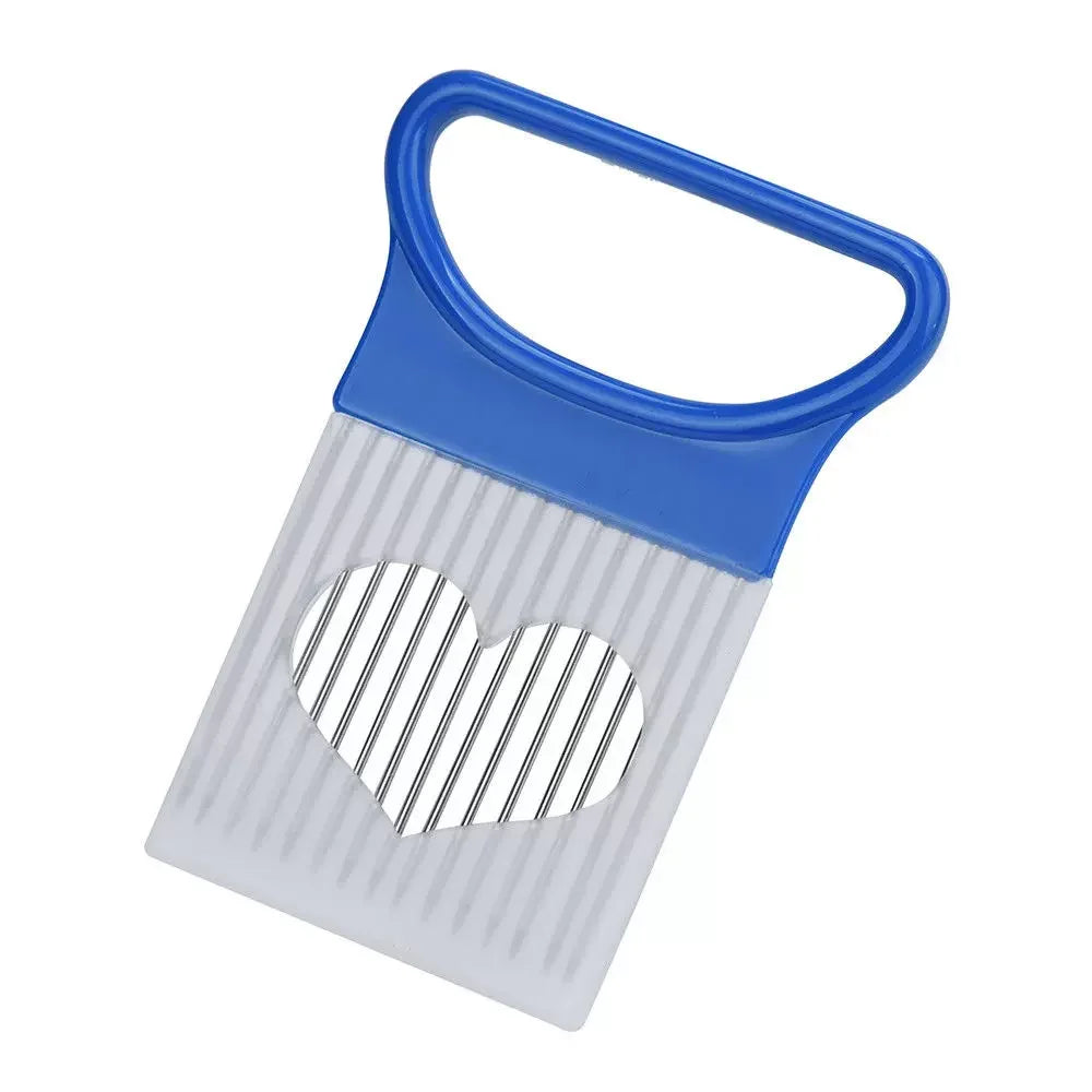 Tranchez les oignons sans effort avec ce coupe-oignon coloré en acier inoxydable pour pommes de terre et oignons