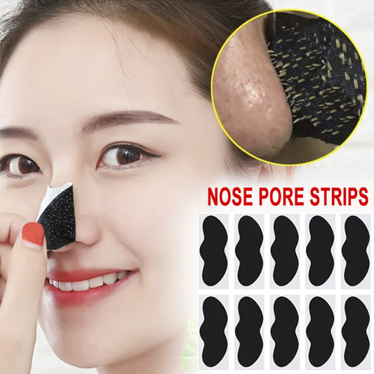 Lot de 10/50/100 autocollants pour éliminer les points noirs du visage - Autocollants efficaces pour nettoyer les pores et le nez, bâtonnets de soin doux et nettoyants en profondeur