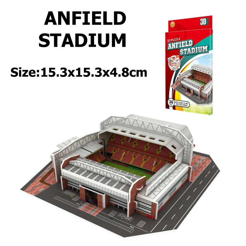 Terrain de football miniature 3D, puzzle à faire soi-même, stades de renommée mondiale, modèles de jeux de football, jouets périphériques, cadeaux d'anniversaire pour fans, DDJ