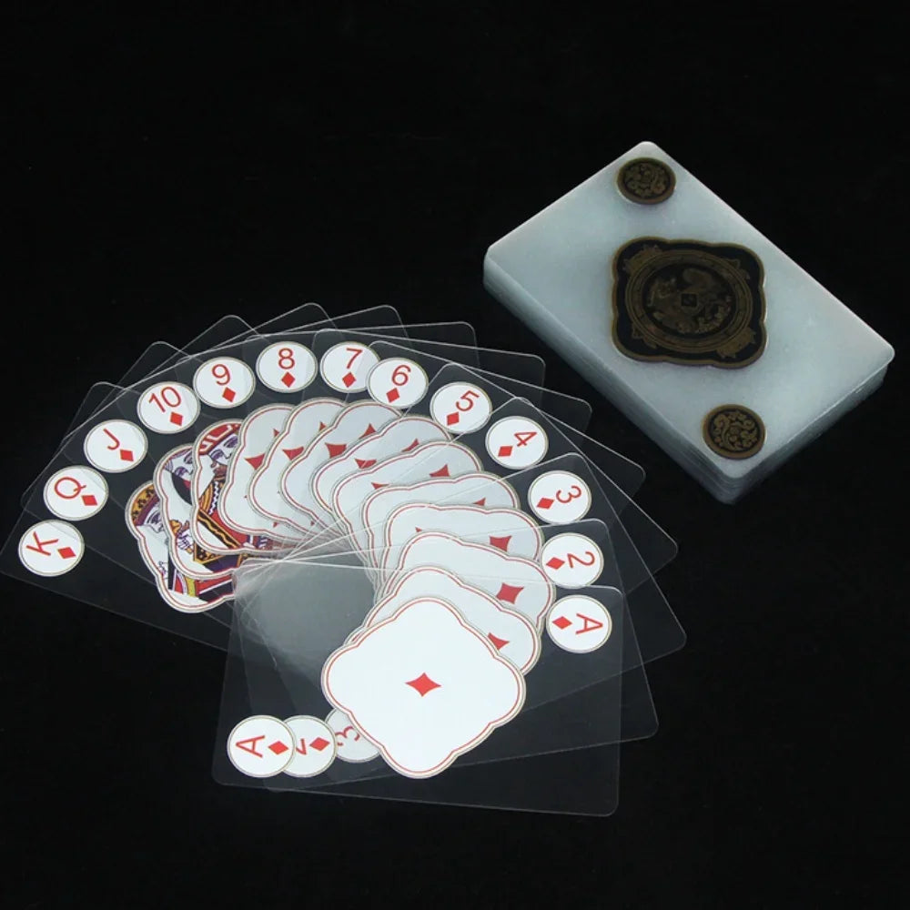 Jeu de cartes à jouer en PVC transparent et étanche pour poker et jeux de cartes avec boîte durable, idéal pour le blackjack et l'euchr