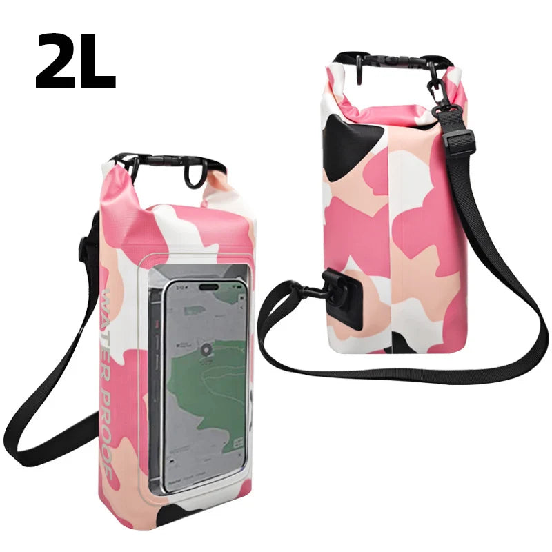 Sac étanche 2 L avec écran tactile pour randonnée, rafting, surf, kayak, sports de plein air, équipement de camping, XA394Q