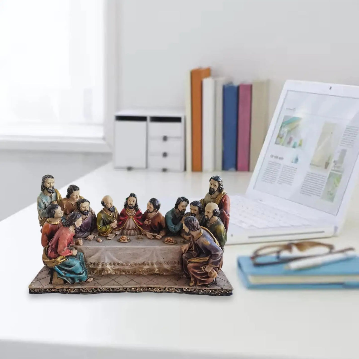 Statue décorative en résine de la Cène de Jésus et des 12 disciples pour décoration de salon, chambre à coucher, cadeau religieux