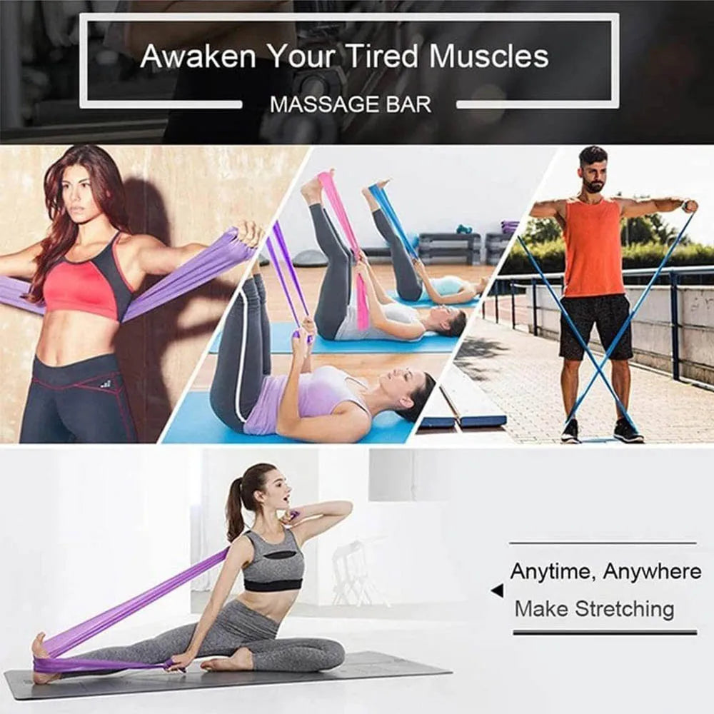 Bandes de résistance pour l'entraînement Bandes d'exercice Physiothérapie Entraînement de fitness en plein air Pilates Gym à domicile Bande élastique extensible