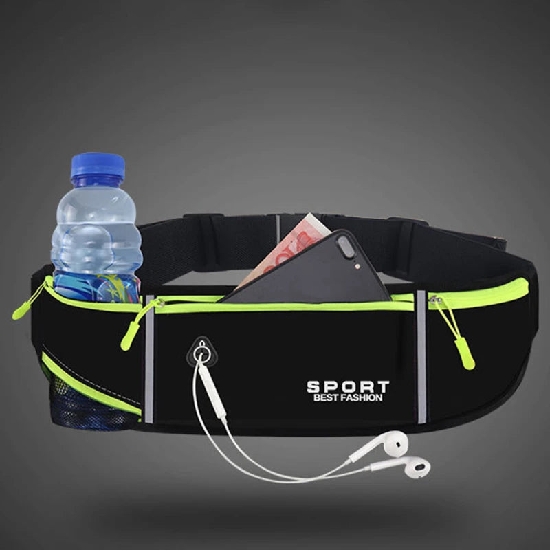 Sac banane de course, de marathon, de jogging, pour hommes et femmes, pour l'équitation en plein air, le fitness, avec bouteille d'eau, étanche, pour téléphone, ceinture de sport